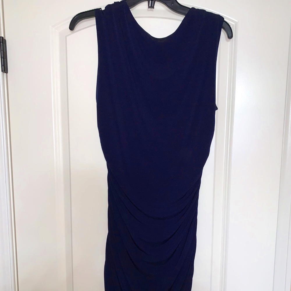 Sleeveless Dark Blue Fitted Dress